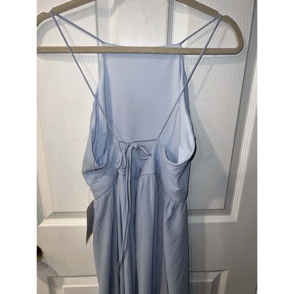 Tobi Maxi Dress Womens M Chiffon Formal Bridesmaid Light Blue Prom Side Slit New - Picture 8 of 10